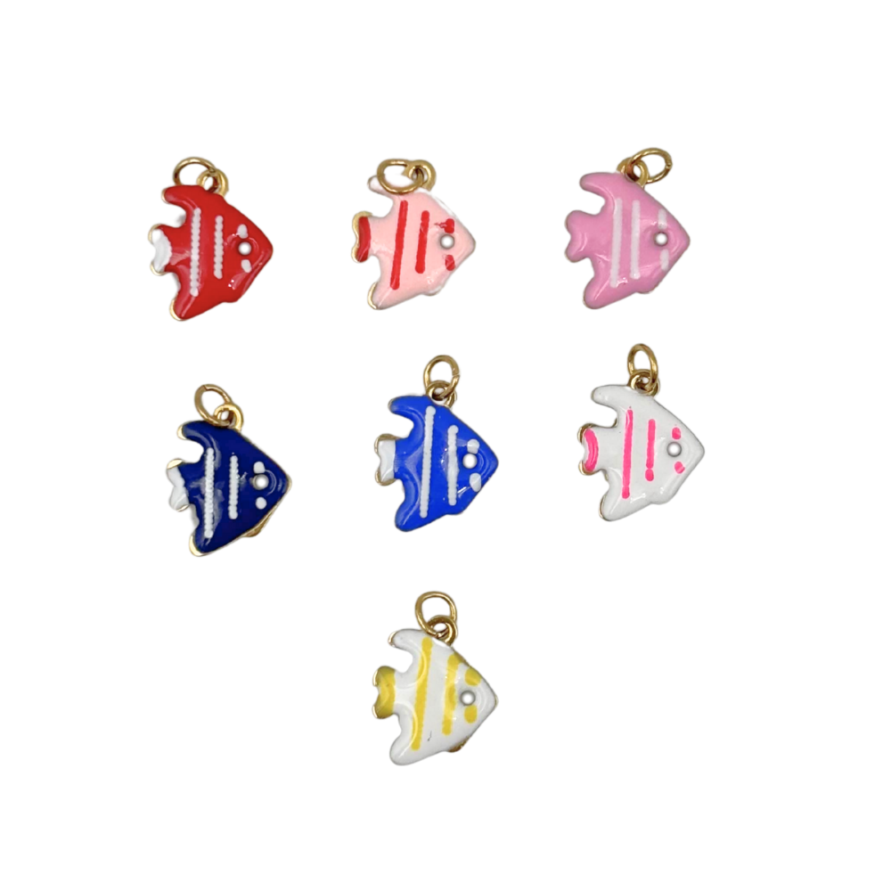 Breloques poisson papillon émaillé 10x12mm