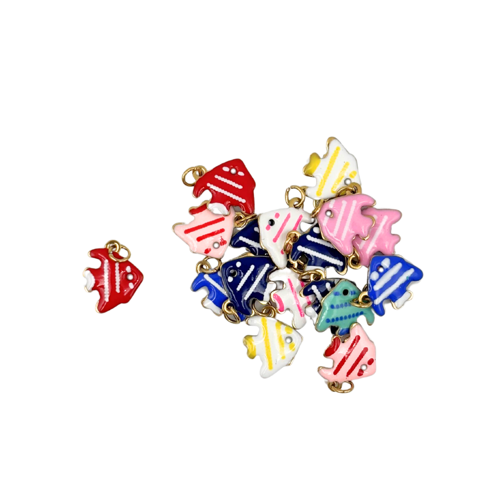Breloques poisson papillon émaillé 10x12mm