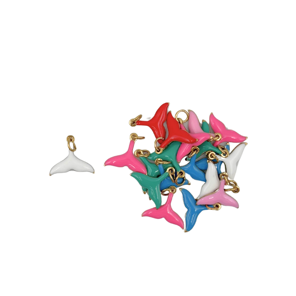 Breloques queue de sirène émaillé 10x12mm