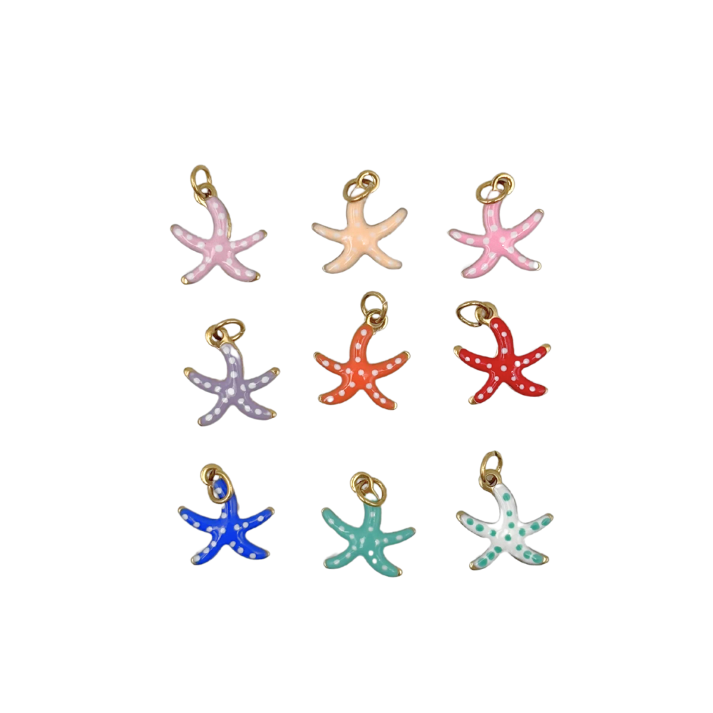 Breloques étoile de mer émaillé 10x12mm