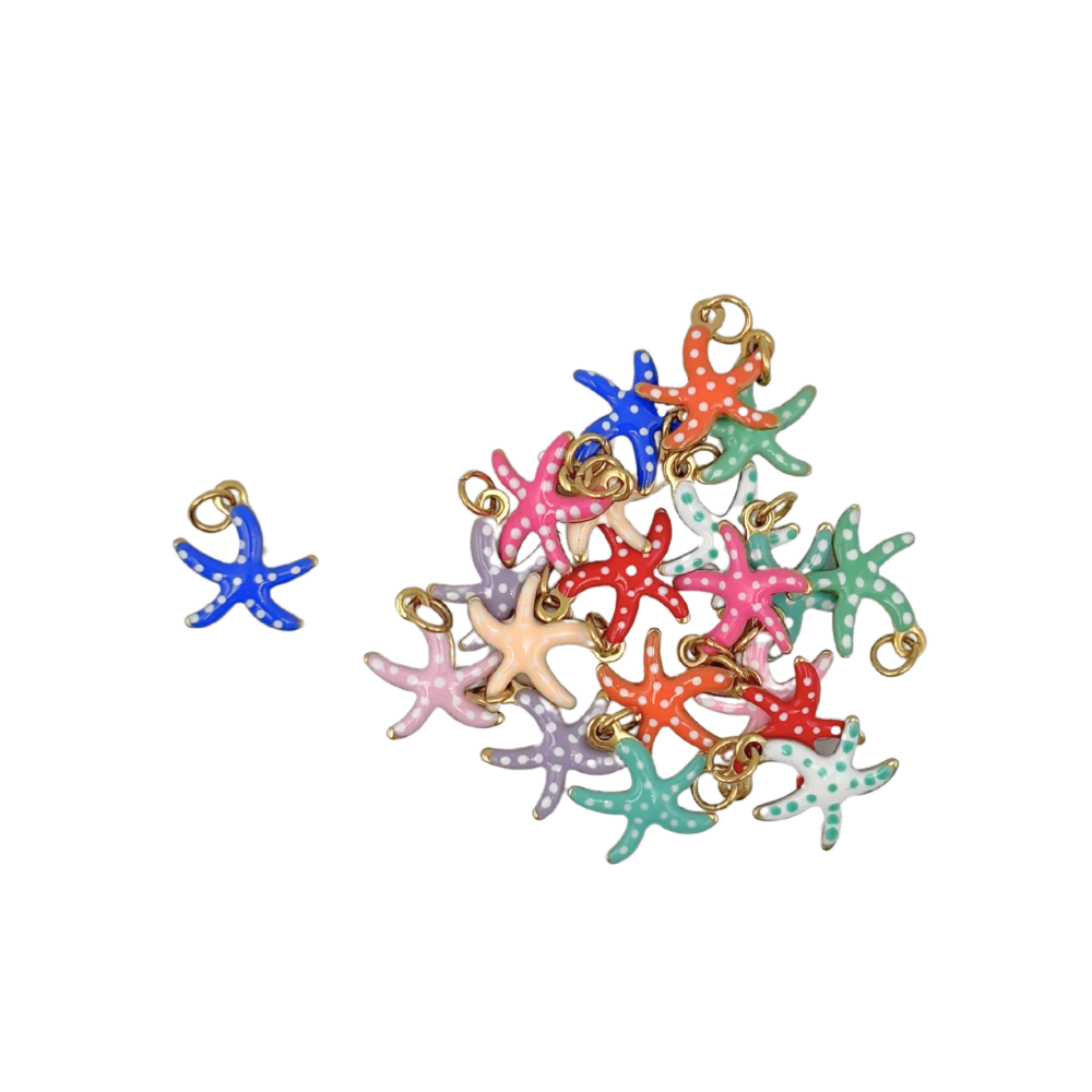 Breloques étoile de mer émaillé 10x12mm