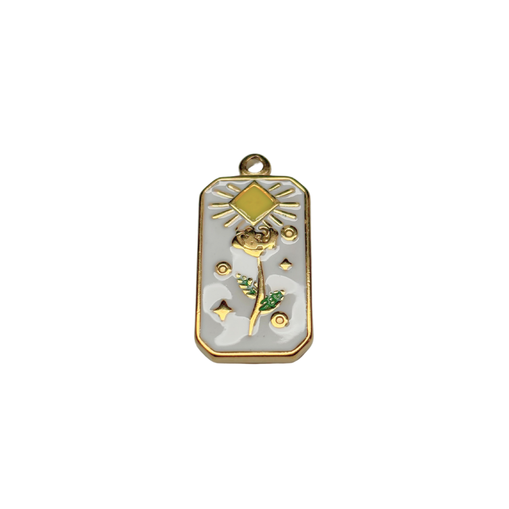 Enameled flower pendants 13x22