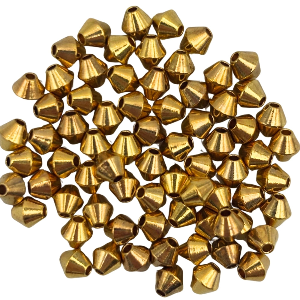 Perles toupie en laiton 6x6mm