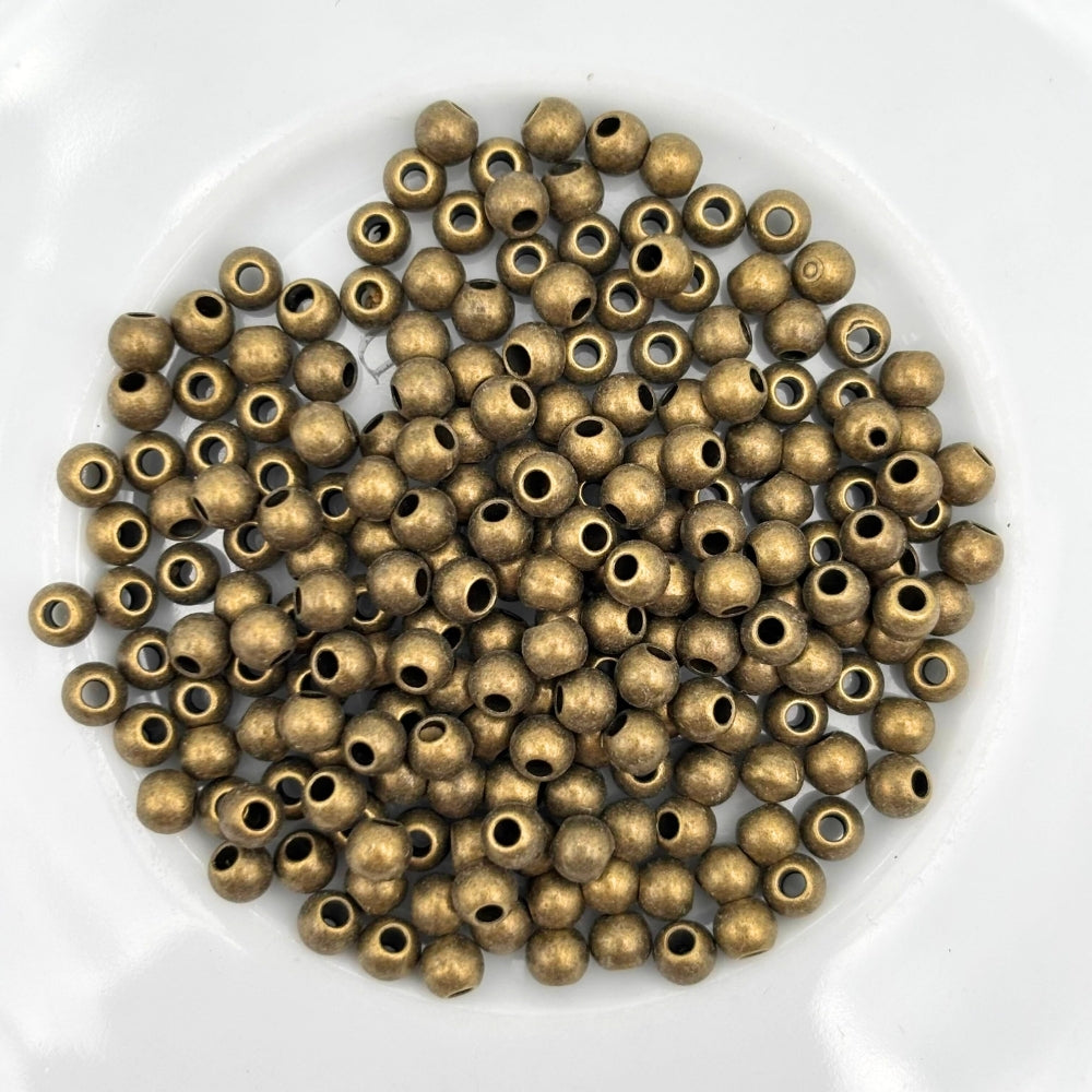 Perles rondes en laiton 4mm
