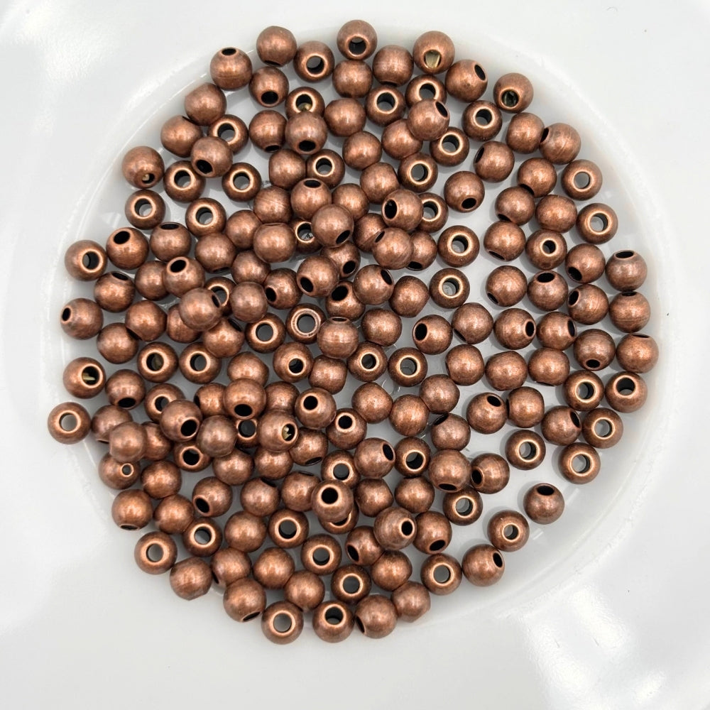 Perles rondes en laiton 4mm