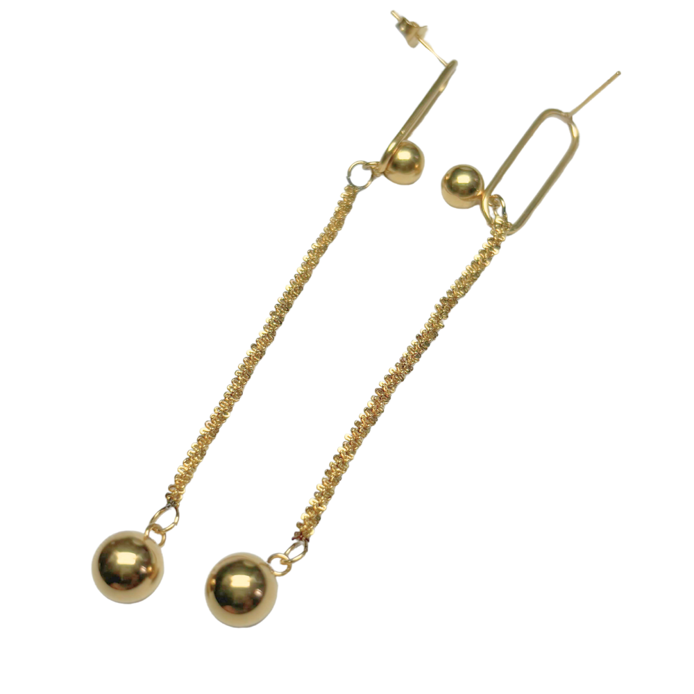 Boucles d'oreilles chaîne avec perles 9x88mm