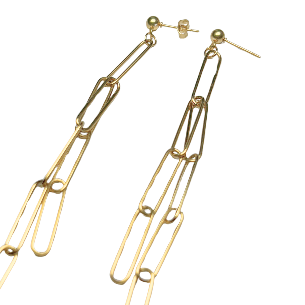 Boucles d'oreilles chaîne de trombone 5x100mm