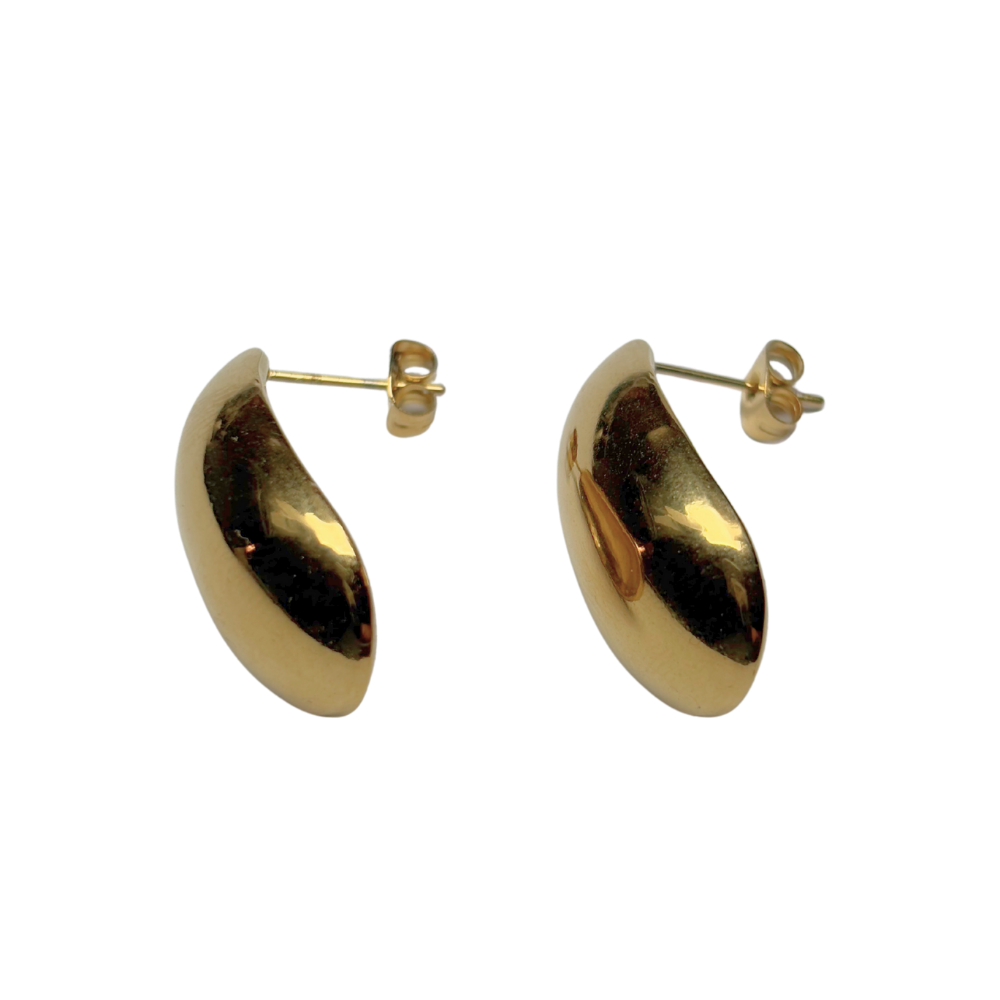 Boucle d'oreille haricot 13x27mm