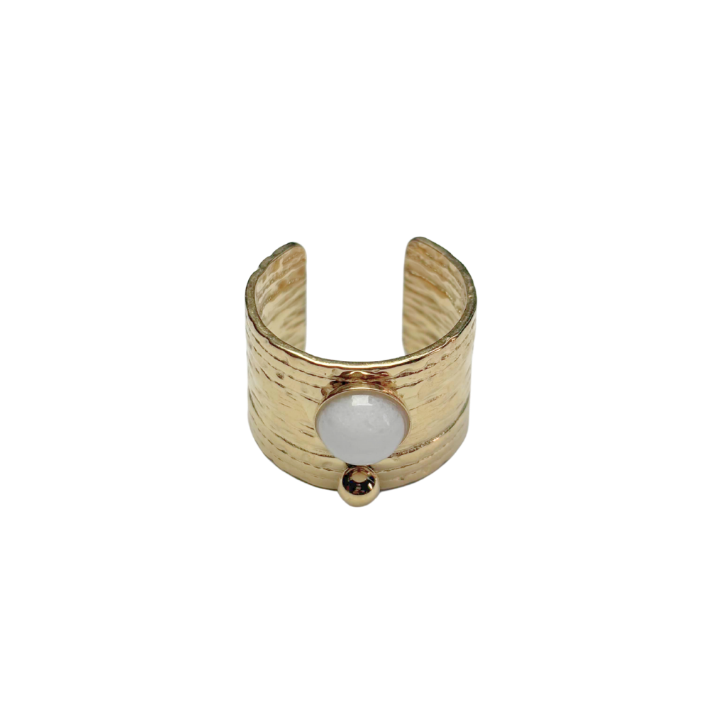 Bague agate blanche 17mm