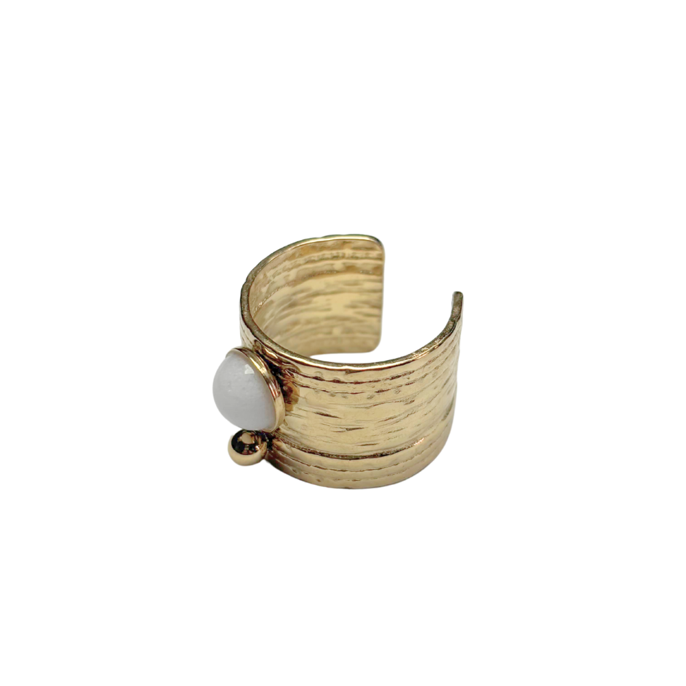 Bague agate blanche 17mm
