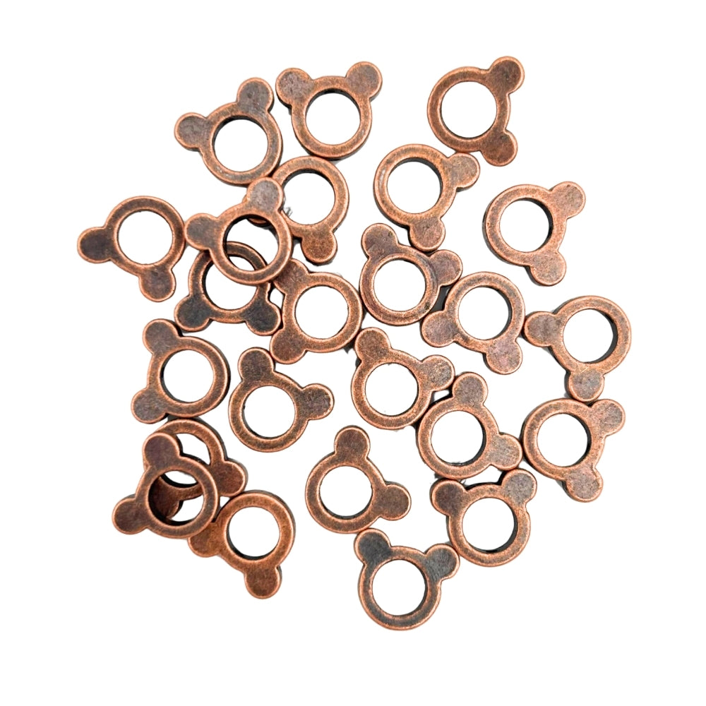 Perles tête d’ourson 9x8mm en laiton