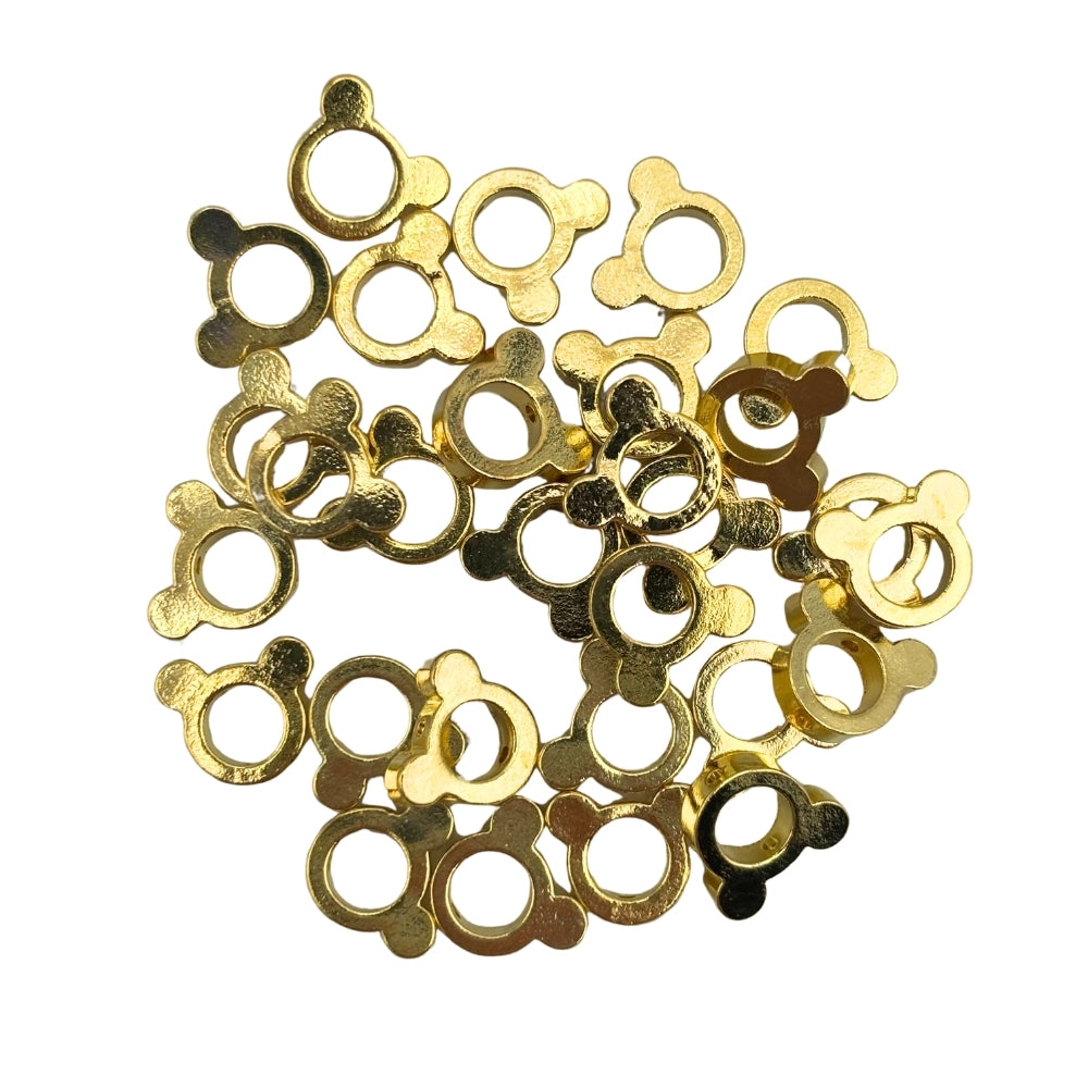 Perles tête d’ourson 9x8mm en laiton