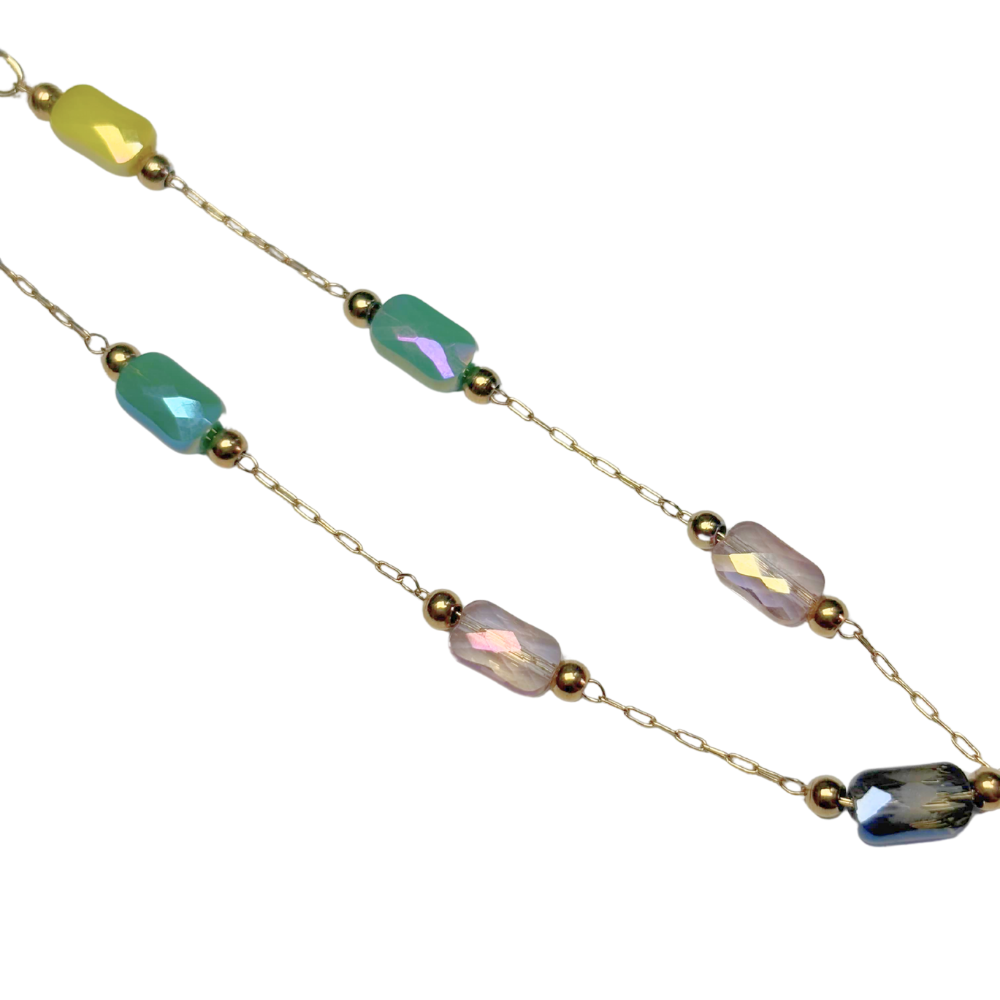 Bracelet perles verre 17+3mm