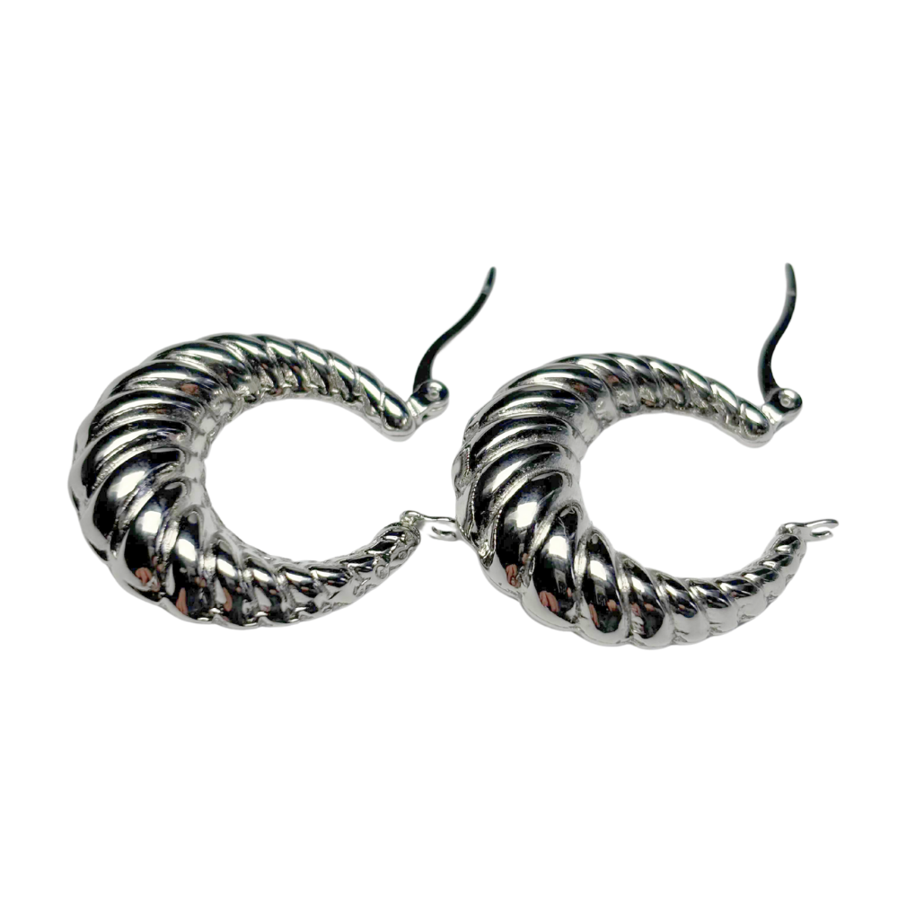 Boucles d'oreilles croissant 25x29mm
