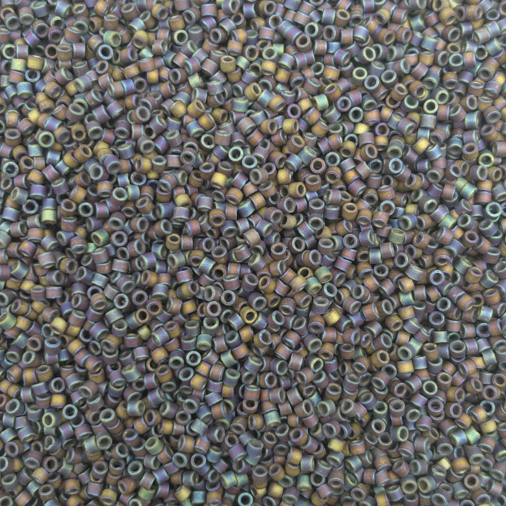 Miyuki delica matte opaque dark grey ab 11/0