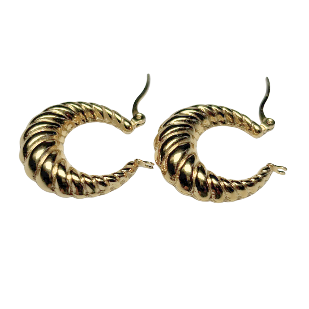 Boucles d'oreilles croissant 25x29mm