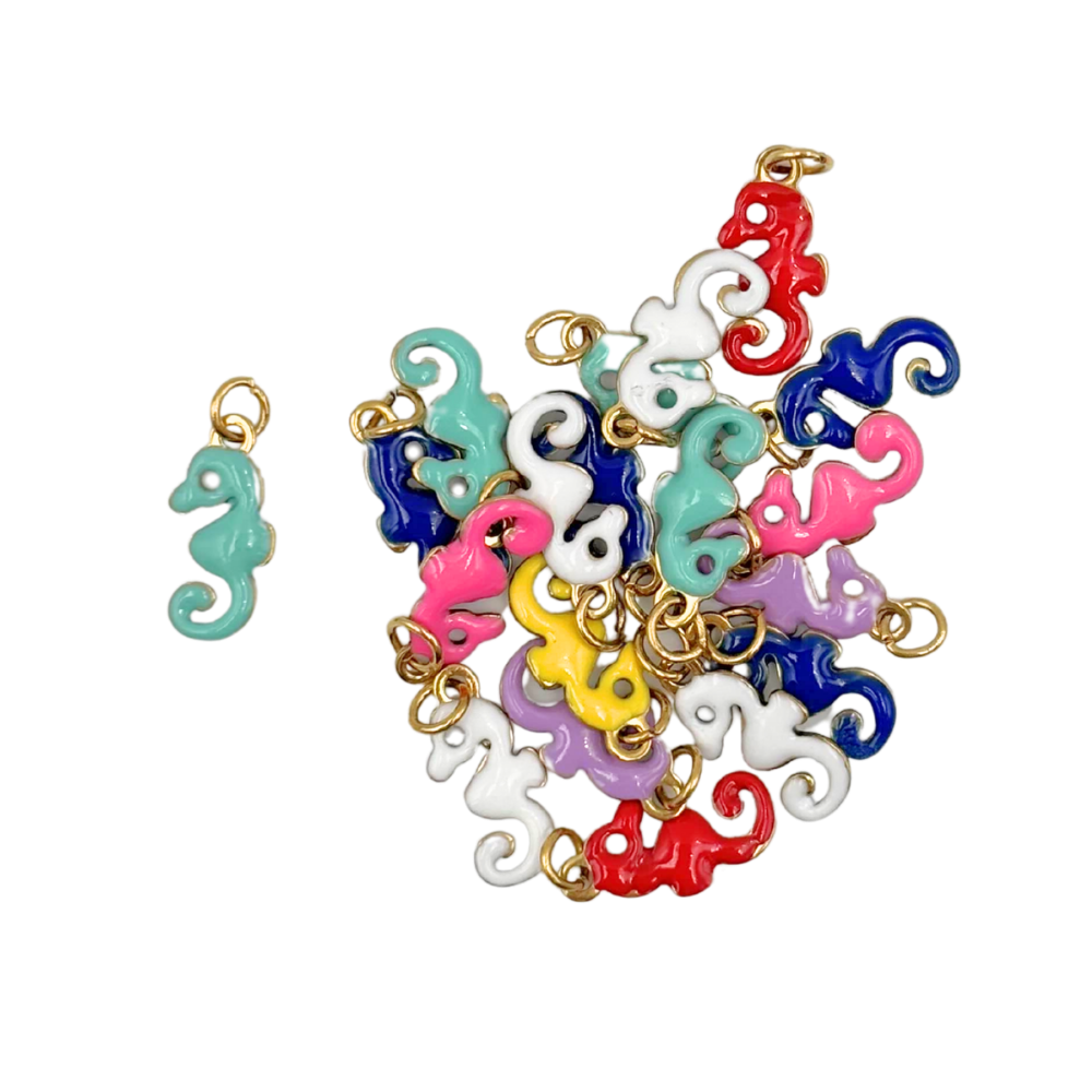 6x12mm enameled seahorse charms
