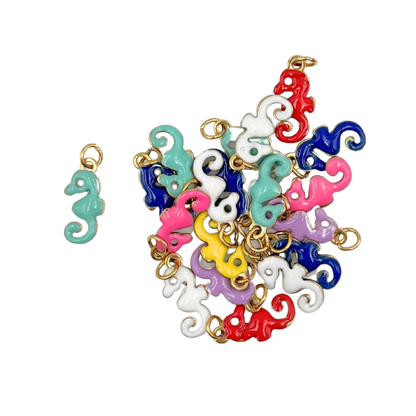 6x12mm enameled seahorse charms