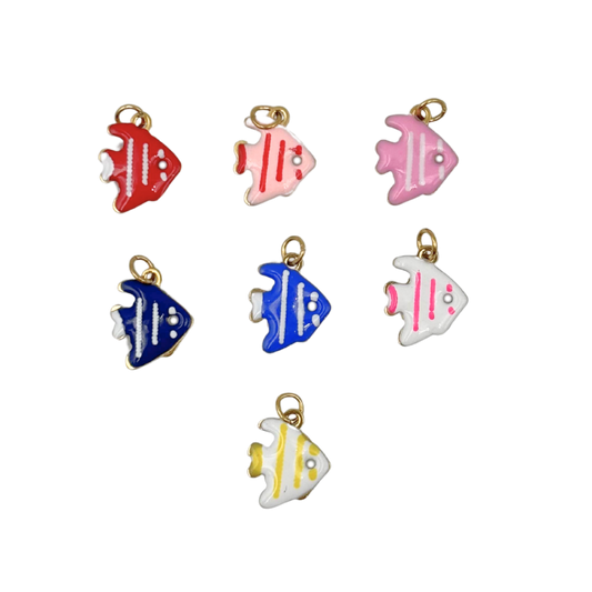 Breloques poisson papillon émaillé 10x12mm