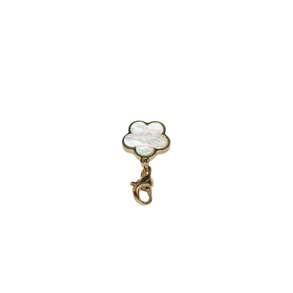 Mother-of-pearl flower charms 12x11mm