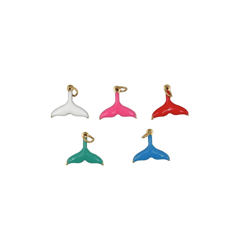 Breloques queue de sirène émaillé 10x12mm