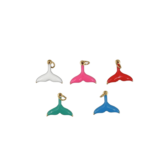 Breloques queue de sirène émaillé 10x12mm