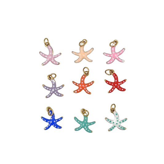 Breloques étoile de mer émaillé 10x12mm