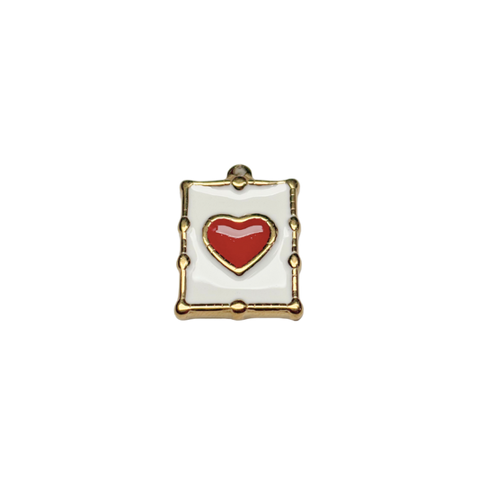 Pendentifs émaillés coeur 15x21mm