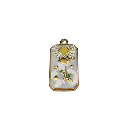 Enameled flower pendants 13x22