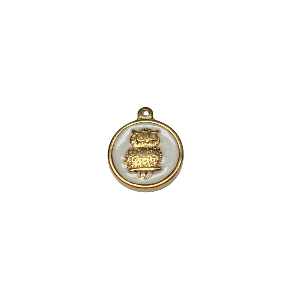 Pendentif émaillés hibou 16x19mm
