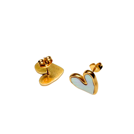 Boucles d'oreilles coeur nacrée