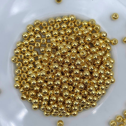 Perles rondes en laiton 4mm