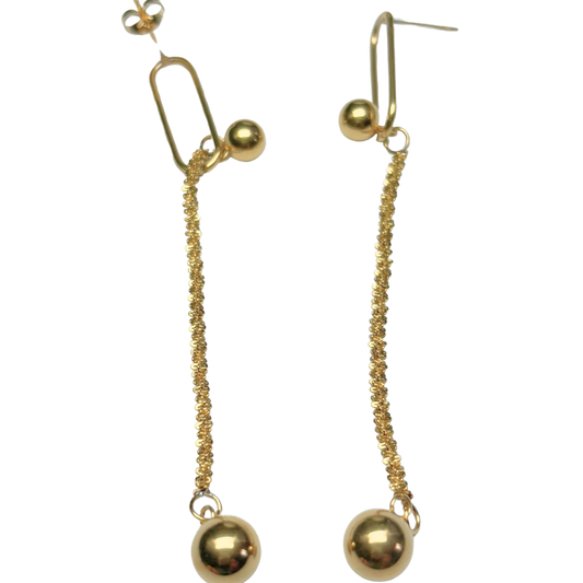 Boucles d'oreilles chaîne avec perles 9x88mm