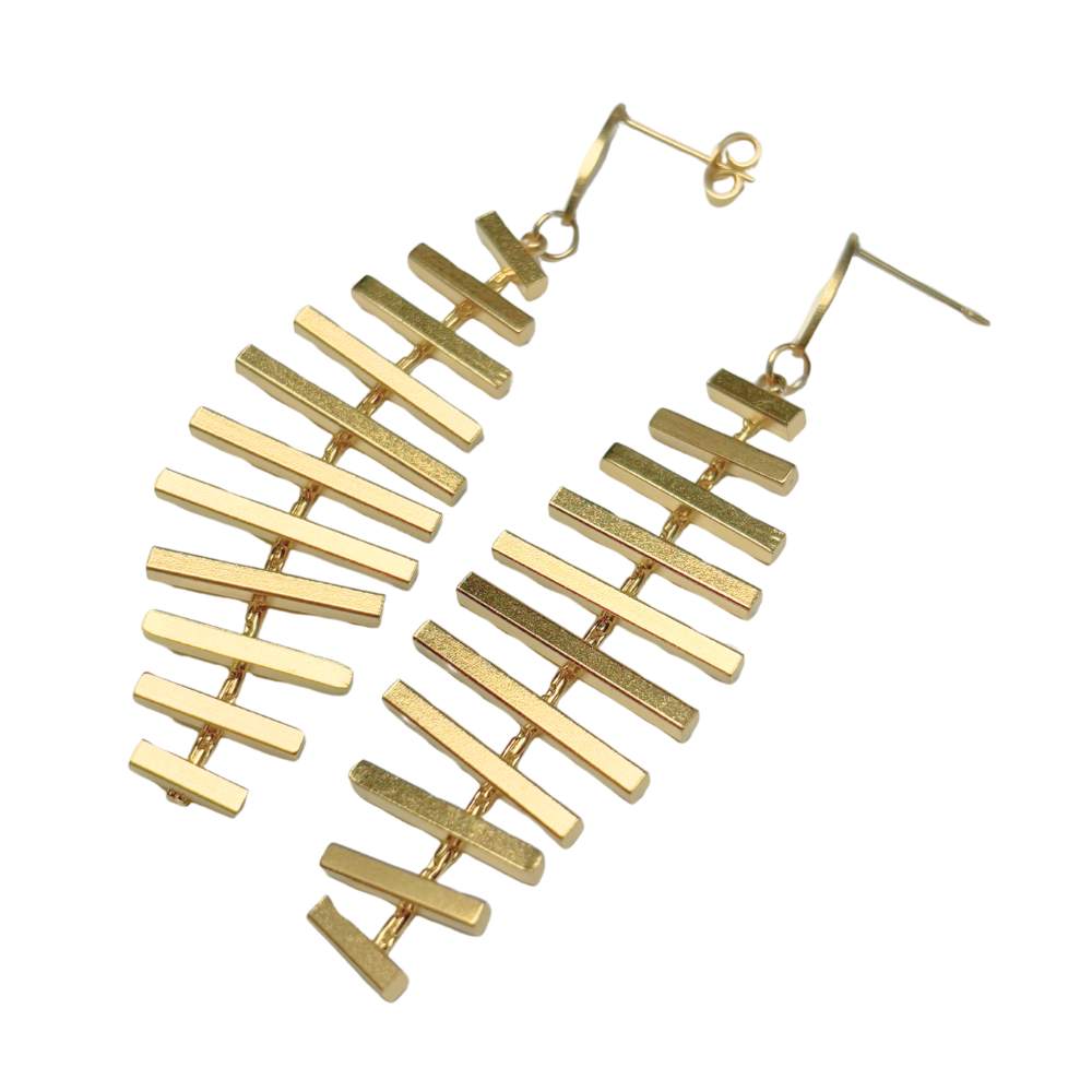 Boucles d'oreilles chaîne avec bâtonnets 20x65mm