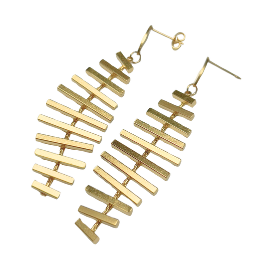 Boucles d'oreilles chaîne avec bâtonnets 20x65mm