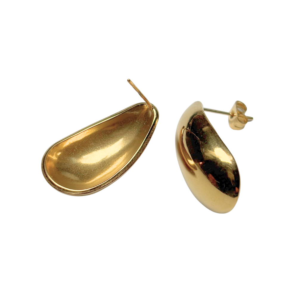 Boucle d'oreille haricot 13x27mm