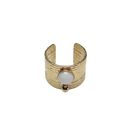 Bague agate blanche 17mm