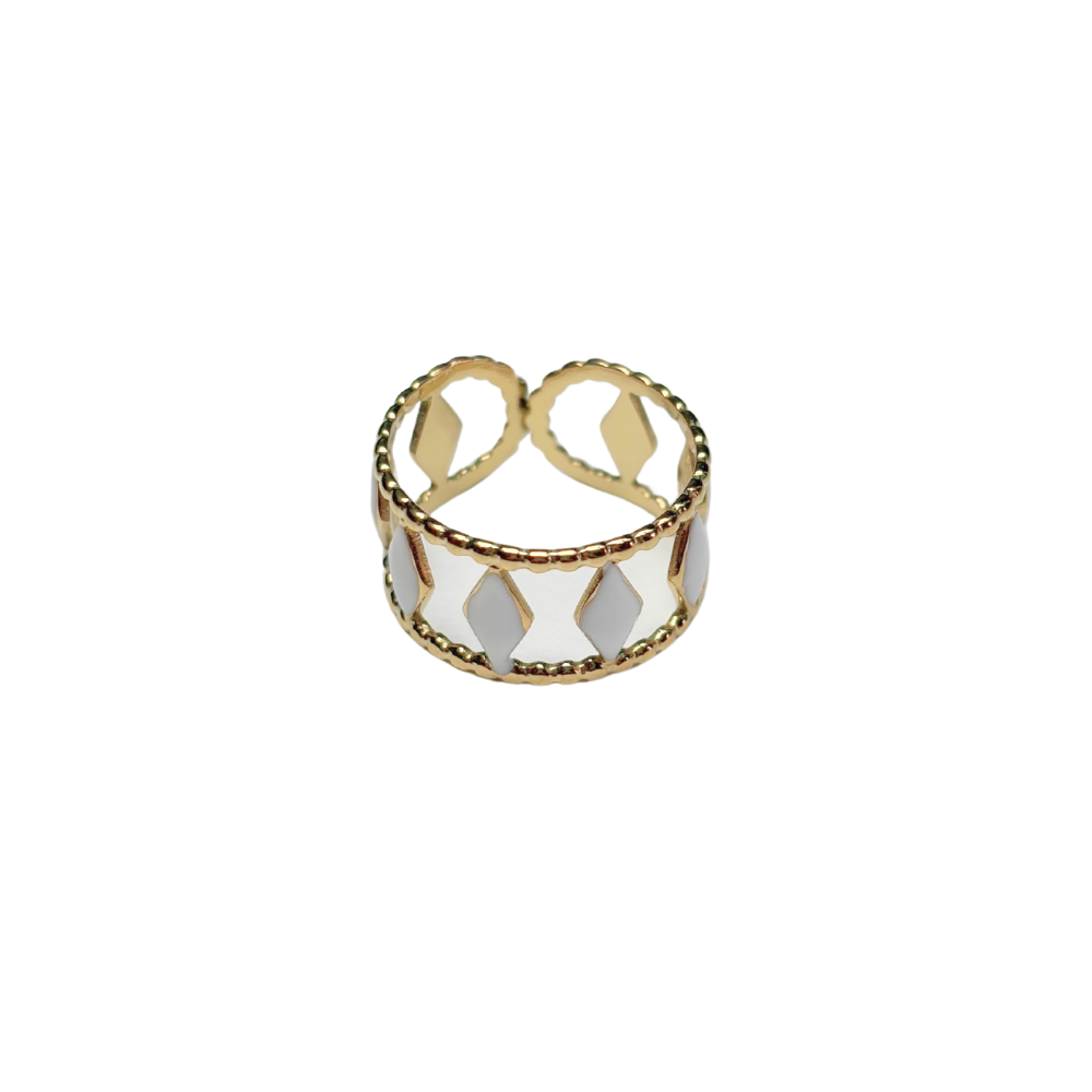 Weißer Emaille-Ring