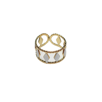 Weißer Emaille-Ring