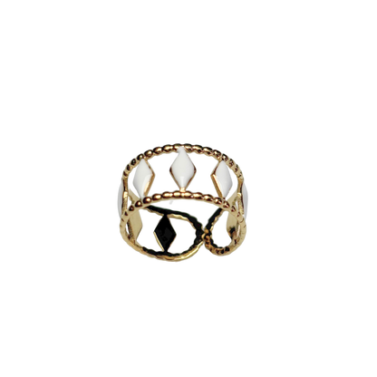 Weißer Emaille-Ring
