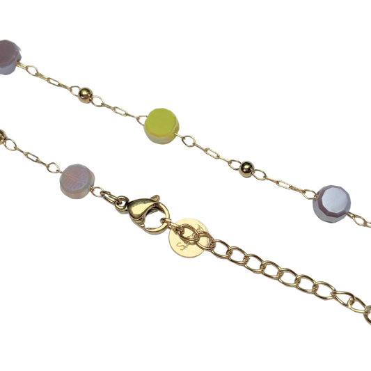 Bracelet perles verre 17+3mm
