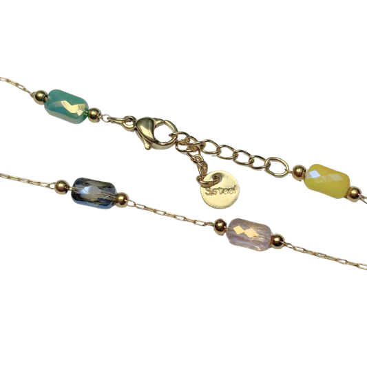 Bracelet perles verre 17+3mm