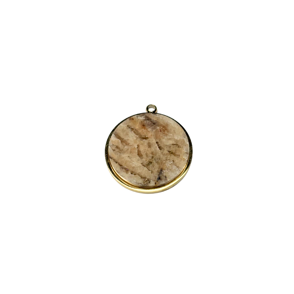 Round natural stone pendant 18x20mm