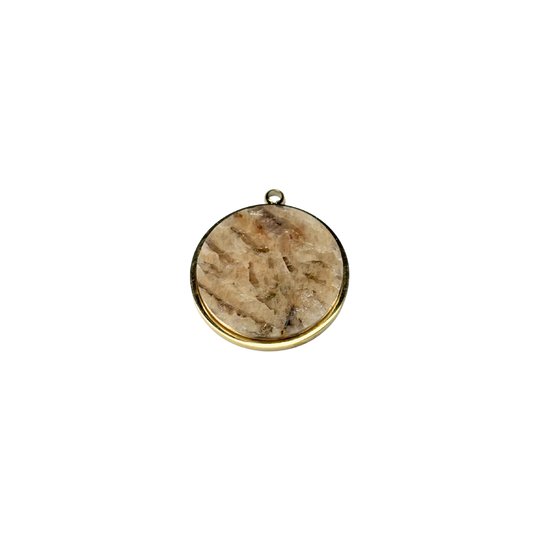 Pendentif rond en pierre naturelle 18x20mm