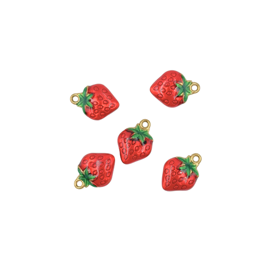Pendentifs fraise 11x15mm